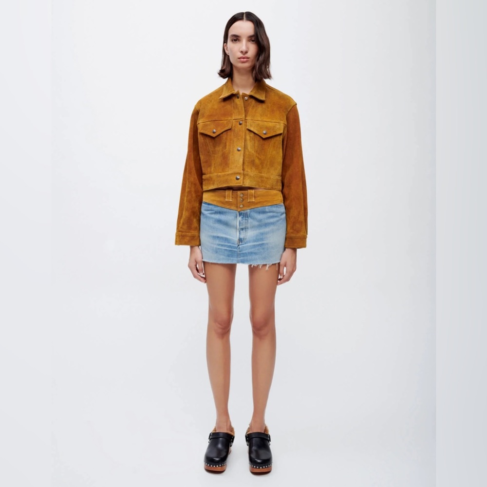 RE/DONE Suede Yoke mini skirt